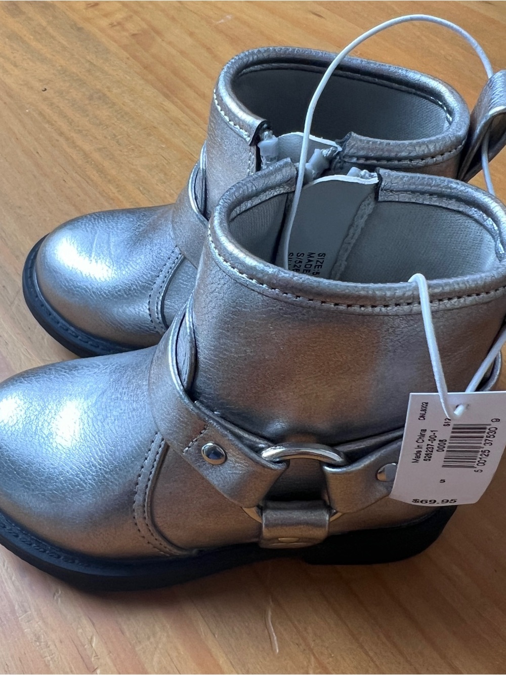 Kids Metallic Silver Ankle Boots - Stylish Toddler Shoes